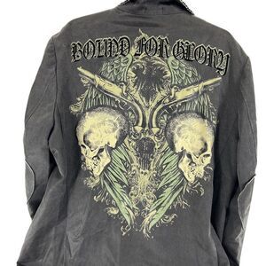 Archaic Bound For Glory Men's L Black Blazer Graphic Skulls Inner Pockets